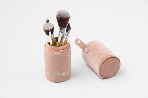 Studio Mino Pink Velvet Penselenkoker gevuld met 7 penselen